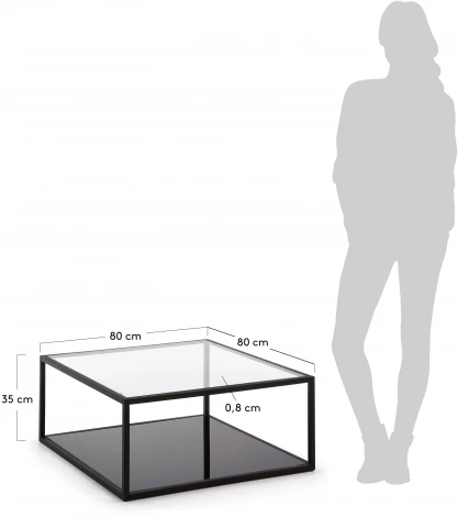 Журнальный стол La Forma (ex Julia Grup) Blackhill (Черный,Прозрачный/ Металл,Стекло,Сталь)