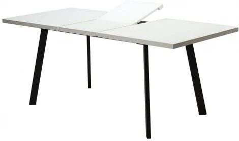 Стол ФИН 120 Белый, стекло/ Черный каркас М-City