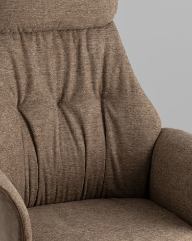 Кресло офисное TopChairs Neoma коричневый экокожа ткань УТ000041771