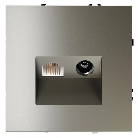 Розетка телевизионная встраиваемая TV+RJ45 Voltum S70 VLS060704 (шелк)