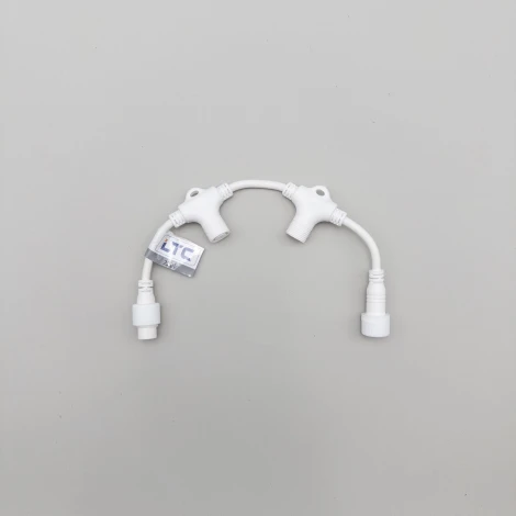 Разветвитель 2-х лучевой для Бахромы, Занавесов и Нитей 220В без возможности управления, Провод Белый Каучук, IP65 Laitcom LLR2-8