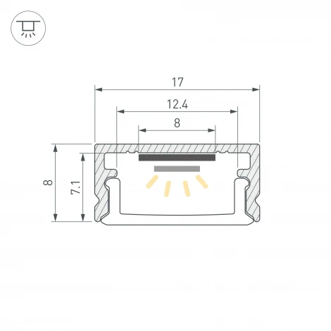 Набор для светодиодной подсветки ARL-KIT-SLIM-FC 24V Day4000 (14 W/m, IP20, 2m) (Arlight, Алюминий+пластик) 053437