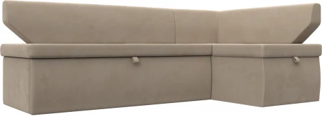 Диван кухонный угловой Омура правый угол (Бежевый/Велюр) Лига Диванов арт.126104