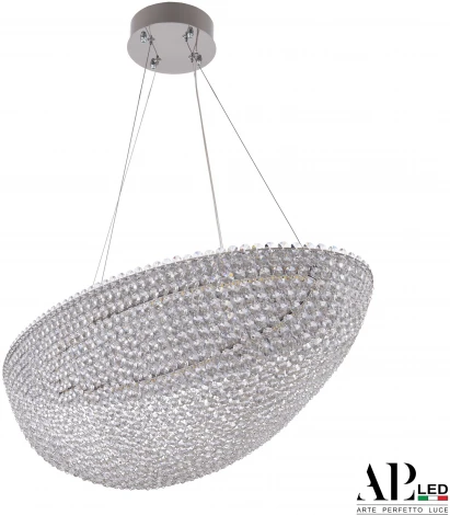 Подвесная люстра светодиодная APL LED Sicilia SH508.0.80.A.Ni.4000 (220V, хрусталь, на тросе)