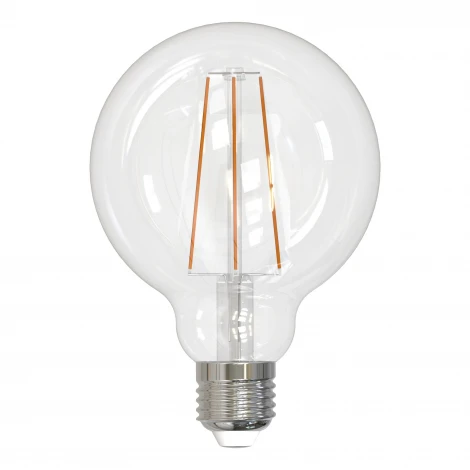 Лампочка светодиодная шар прозрачная E27 10W 3000K Uniel LED-G95-10W/3000K/E27/CL PLS02WH
