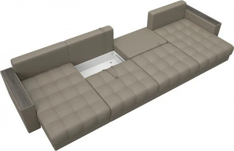 Диван П-образный с декором Лига-049 НПБ Лонг Лига Диванов (Экокожа) арт.128568