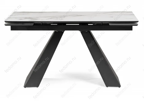 Стеклянный стол Woodville Торвальд белый мрамор / черный 474324