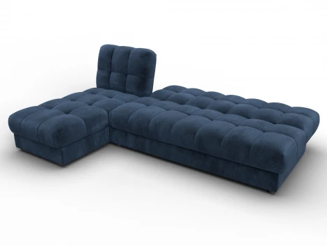 Диван угловой Лига-116 НПБ угол левый (ДСП,ЛДСП,Велюр/Синий) Лига Диванов 136948L
