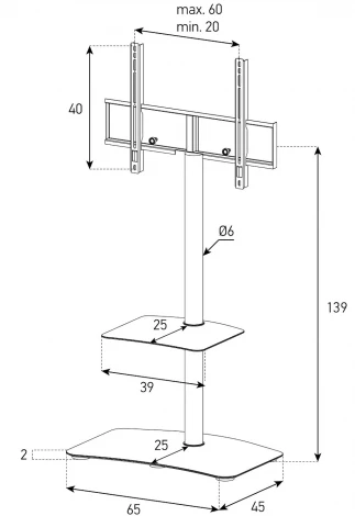 Стойка под телевизор Sonorous PL 2810 BLK-HBLK