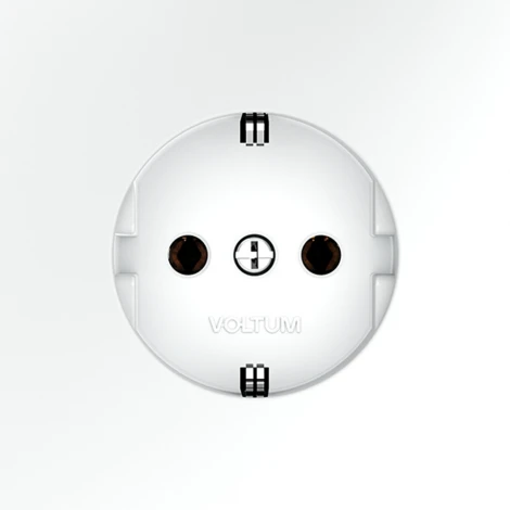 Розетка с заземлением (белый матовый) Voltum S70 VLS040102