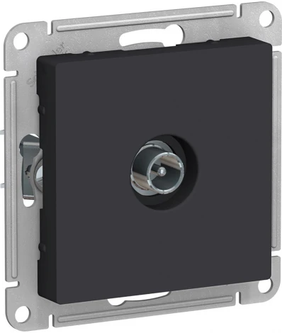 ТВ-розетка встраиваемая проходная (карбон) Systeme Electric AtlasDesign ATN001091