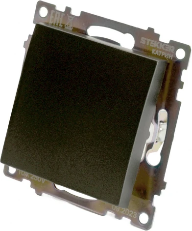 Переключатель одноклавишный перекрестный (графит) Stekker Катрин 49416