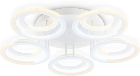 Потолочная люстра светодиодная на штанге с пультом регулировкой цветовой температуры яркости и ночным режимом Ambrella ACRYLICA FA8944 (220V, кольцо)