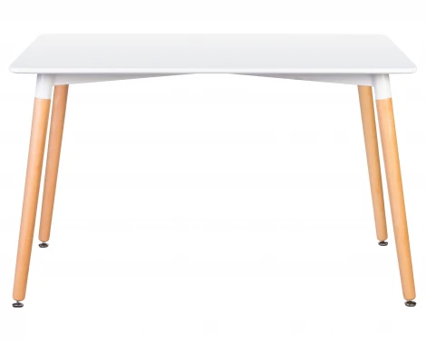 Стол обеденный SERRA WIDE (ножки светлый бук, столешница белая)