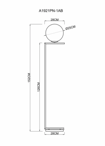 Торшер Arte Lamp Bolla-unica A1921PN-1AB