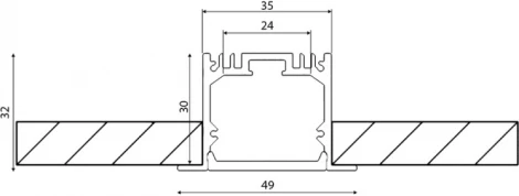 Профиль встраиваемый DesignLed LE LE.4932-W-R