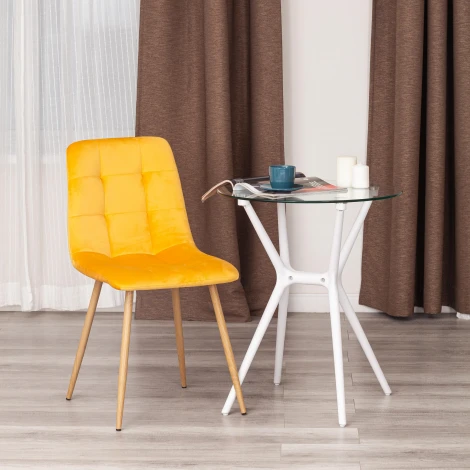 Стул CHILLY (mod. 7094-1) / 2 шт. в упаковке Tetchair (Вельвет,Металл/Желтый) арт.24445