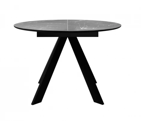 Стол DikLine SKC90 d900 Керамика Серый мрамор/подстолье черное/опоры черные арт.00-00073781