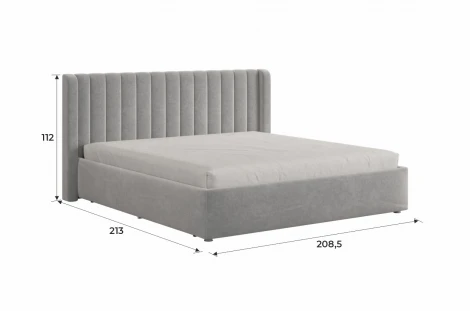 Каркас кровати Ева 180х200 см Mebelson (ДСП,ЛДСП,Велюр/Серый) арт.176252,2173