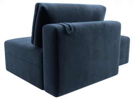 Модули диван и пуф Лига-060 НПБ (ЛДСП,Брус,Фанера,Велюр/Синий) Лига Диванов 129590