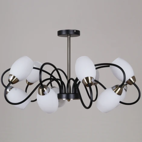 Потолочная люстра на штанге Reluce 01270-0.3-10B BK+AB