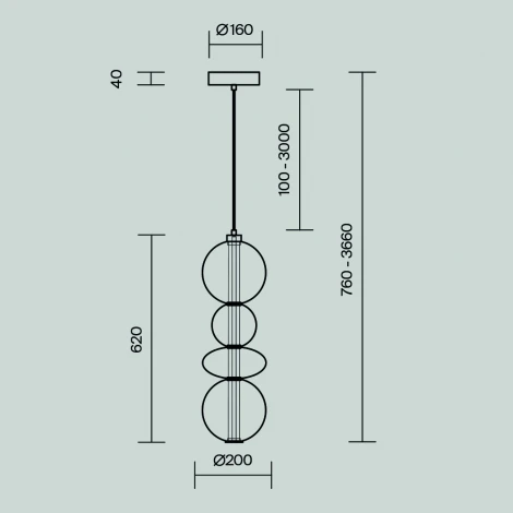 Подвесной светильник Maytoni Futuro MOD307PL-L36BS3K (LED, 220V, на проводе, шарики)