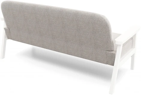 Диван Arsko прямой Флори М белая эмаль рогожка серая
