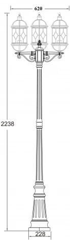 Наземный фонарь Oasis Light 92609B Bl (220V, фонарь, IP44)
