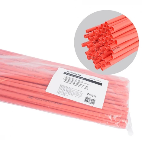 Трубка термоусадочная 6,0/3,0 мм длина 100 см. (красный) Stekker 50262