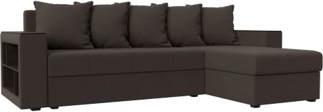 Диван угловой Дубай Лайт правый угол (Коричневый/Рогожка) Лига Диванов арт.121639