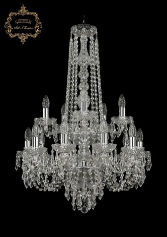 Подвесная люстра Art Classic 11.23 11.23.10+5.200.2d.h-85.Cr.Dr (220V, хрусталь, на цепи, подсвечник, свеча)