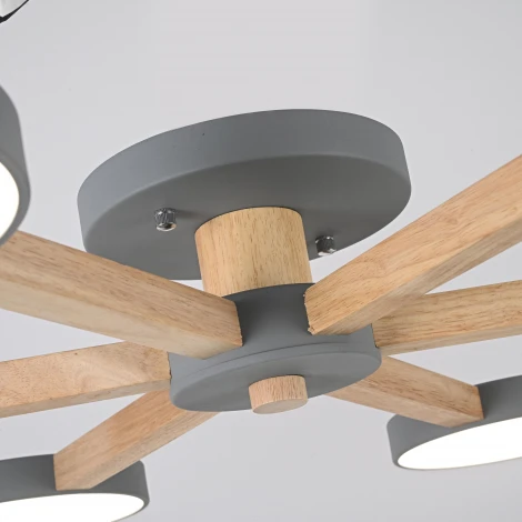 Потолочная люстра Wi-Fi на штанге Turna 6 Gray By ImperiumLoft Turna01 (LED, 220V, голосовое управление, умный дом - Алиса)