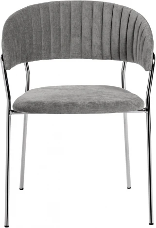 Комплект из 4-х стульев Bradexhome Turin серый вельвет с хромированными ножками