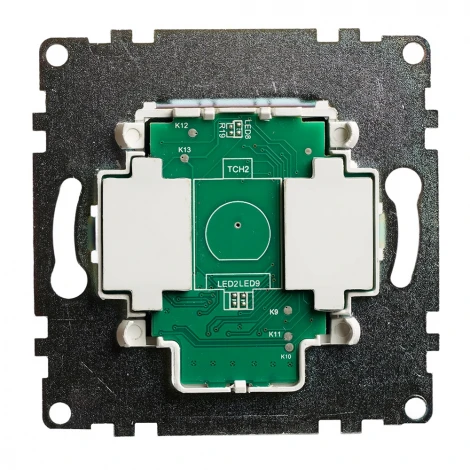 Выключатель сенсорный двухклавишный (черный) Stekker Катрин 50273