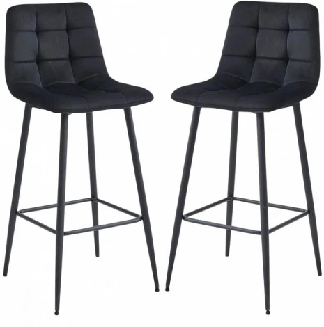 Набор из 2 стульев барных Balance Fusion Hesby (Металл/Велюр, Черный) арт.HSBI_BC101_black_2