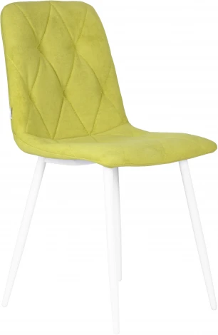 Стул обеденный DOBRIN CHILLY ROMBO (Лайм Simple 14, основание белый) 006 ROMBO, цвет сиденья лайм основания белый