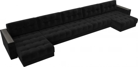 Диван П-образный с декором Лига-049 НПБ Мегалонг Лига Диванов (Велюр) арт.128528