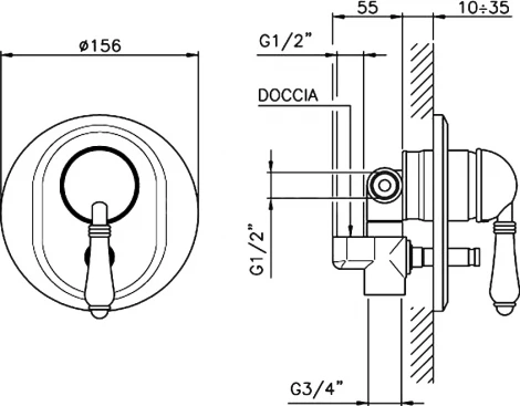 Смеситель Nicolazzi Signal 3460 GO 75 для ванны с душем