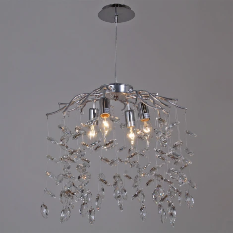 Подвесная люстра хрустальная Reluce 08180-0.4-04 CR (220V, на тросе)