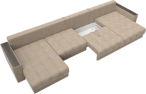 Диван П-образный с декором Лига-049 НПБ Лонг Лига Диванов (Велюр) арт.128557