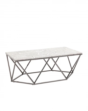 Журнальный столик Stool Group Авалон 122*66 серый мрамор сталь темный хром УТ000036332