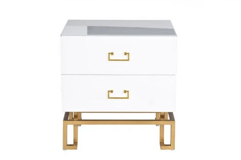 KFG085 Тумба 2 ящика белая/золото 55*40*58см Garda Decor
