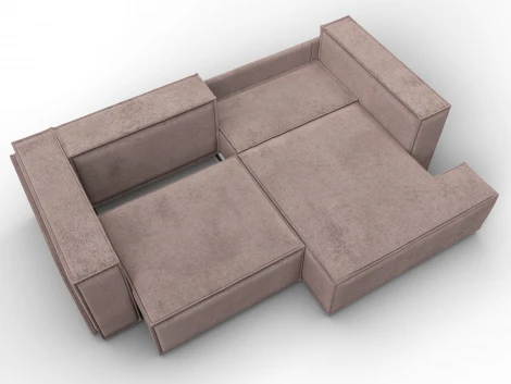 Диван угловой Лига-061 угол правый (ДСП,Брус,Фанера,Велюр/Бежевый) Лига Диванов 131150