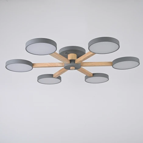 Потолочная люстра Wi-Fi на штанге Turna 6 Gray By ImperiumLoft Turna01 (LED, 220V, голосовое управление, умный дом - Алиса)