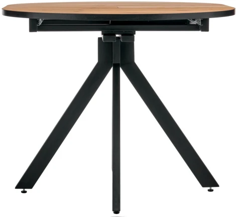 Стол Bradex Home Rudolf круглый раскладной 90-120x90x75см, Дуб Вотан, черный (RF 0454)