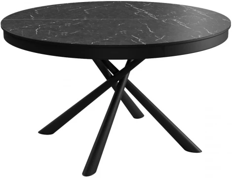 Стол DikLine KR120 мрамор черный Калаката,опоры черные