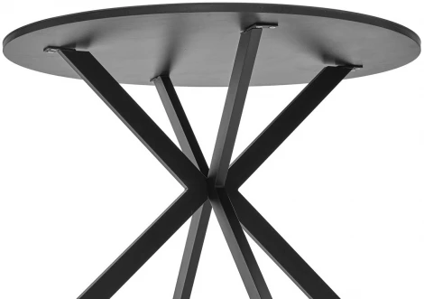 Стол ВЕГА D100 Черный, стекло/ черный каркас М-City