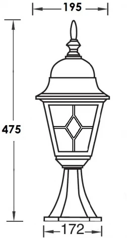 Наземный фонарь IP44 Oasis Light QUADRO M lead GLASS 79904MlgW Bl (220V, фонарь)