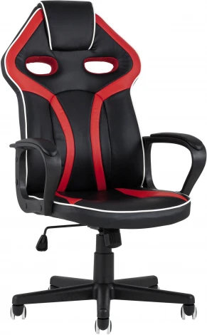 Кресло игровое TopChairs Racer Lighti черное с красным УТ000001838