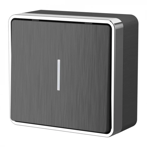 Выключатель одноклавишный с подсветкой Gallant (графит рифленый) Werkel W5010104 (a051335)
